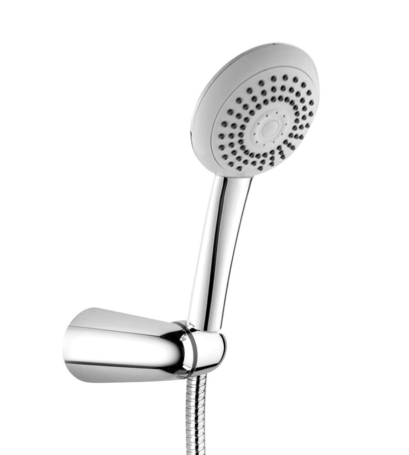 Set prise d'eau avec douchette orientable blanc + flexible 2m