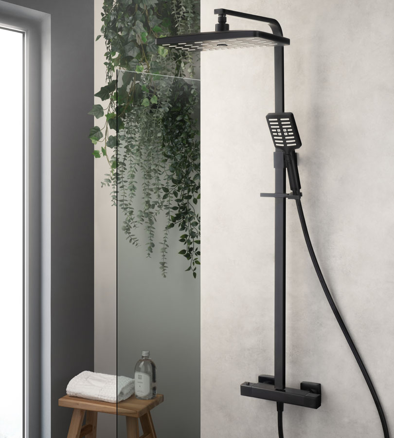 Colonne de douche noire pour salle de bain Ensemble de douche